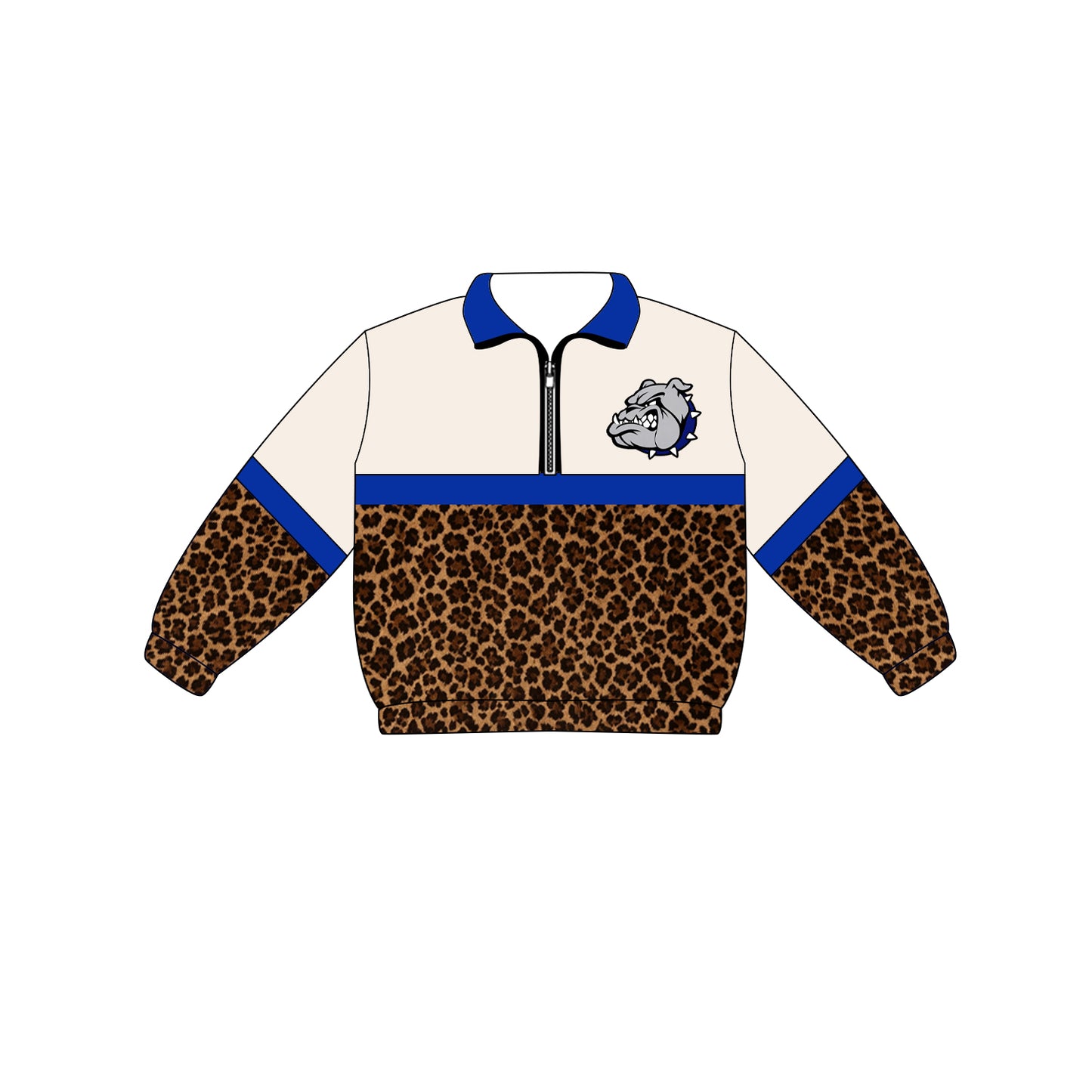 Custom moq 5 mix size milk silk summer teams Adult And Kids Long Sleeve Leopard Tee Shirts Zip Pullovers Tops