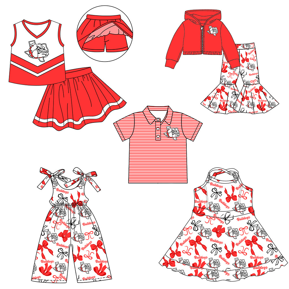 Custom moq 5 mix size milk silk summer teams baby girls clothes bow red hooded long sleeve pants sets and skirts sets and dress and jumpsuit and top-25.7.31