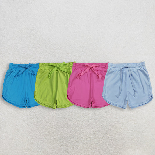 RTS NO MOQ Sibling Baby Girls Colorful Belt Yoga Shorts Bottoms for Kids