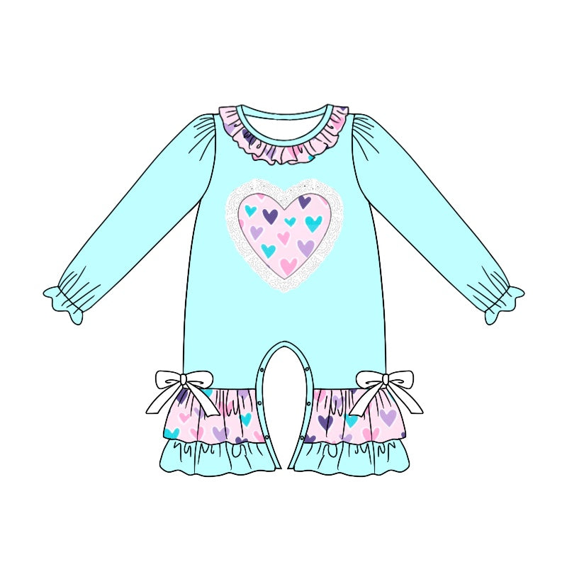 9.6 custom each style moq 5eta 4-6week Sibling Sister love teal baby girl sets and dress and rompers match family design