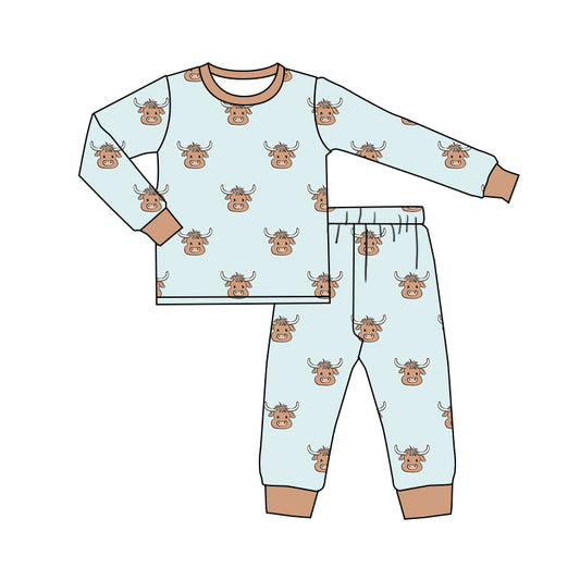 8.19 custom each style moq 5eta 4-6week Sibling Sister cow head baby boys sets and rompers match family design