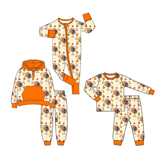 25.7.5 custom each style moq 5eta 4-6week Sibling Sisters turkey baby boy long sleeve pants sets 1 and sets 2 and rompers match family design