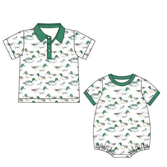 25.5.28 custom each style moq 5eta 4-6week Sibling Sister duck baby boy short sleeve rompers and top match family design