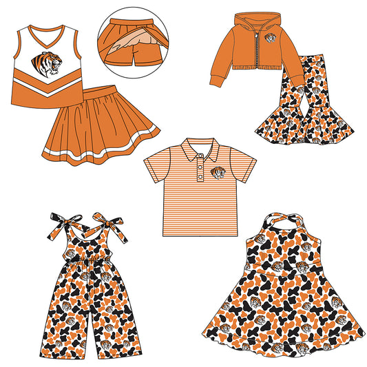 Custom moq 5 mix size milk silk summer teams baby girls clothes camouflage orange hooded long sleeve pants sets and skirts sets and dress and jumpsuit and top-25.8.6