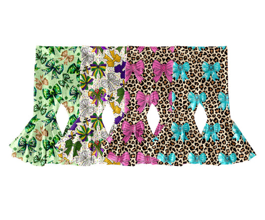 25.11.13 custom each style moq 5 eta 6-8week Sibling Sisters bow baby girl long pants 4 match family design
