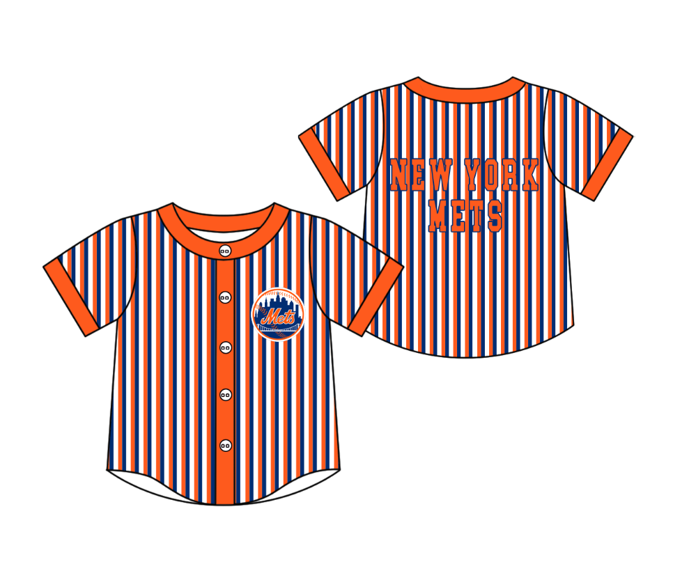 Custom moq 5 mix size milk silk summer teams Orange Striped Short-Sleeved Button-Down Shirt for Baby Boy Outfit
