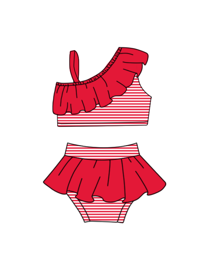 Custom moq 5 mix size milk silk summer teams Red baby girl boys clothes Two-Piece Swimsuit Set One Piece Swimsuits boy swim trunks