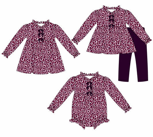 25.8.4 custom each style moq 5eta 4-6week Sibling Sisters baby girl long sleeve pants sets and dress and rompers match family design