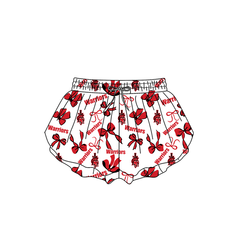 custom moq 5 mix size MSD072501 Baby Girls Bows Summer Print White Yoga Shorts Casual Bottoms