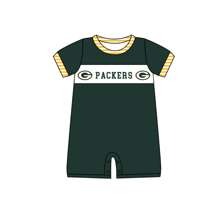 Custom moq 5 mix size milk silk summer teams baby girl boys clothes Dark green short sleeve shorts sets 2  and dress and rompers 2 series