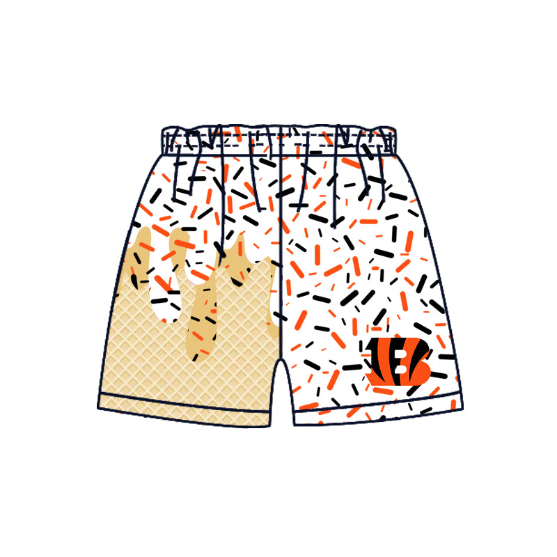 Custom moq 5 mix size milk silk baby girls clothes team bow orange hooded long sleeve tops and shorts and jacket-25.7.21