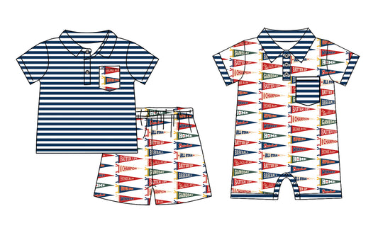 12.11 custom each style moq 5eta 4-6week Sibling Sister baby boy short sleeve shorts sets and rompers match design