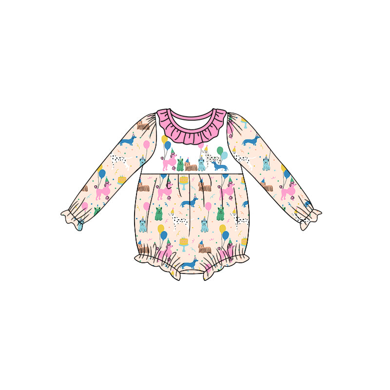 10.19 custom each style moq 5eta 4-6week Sibling Sister balloon pink baby girl dress and rompers match family design
