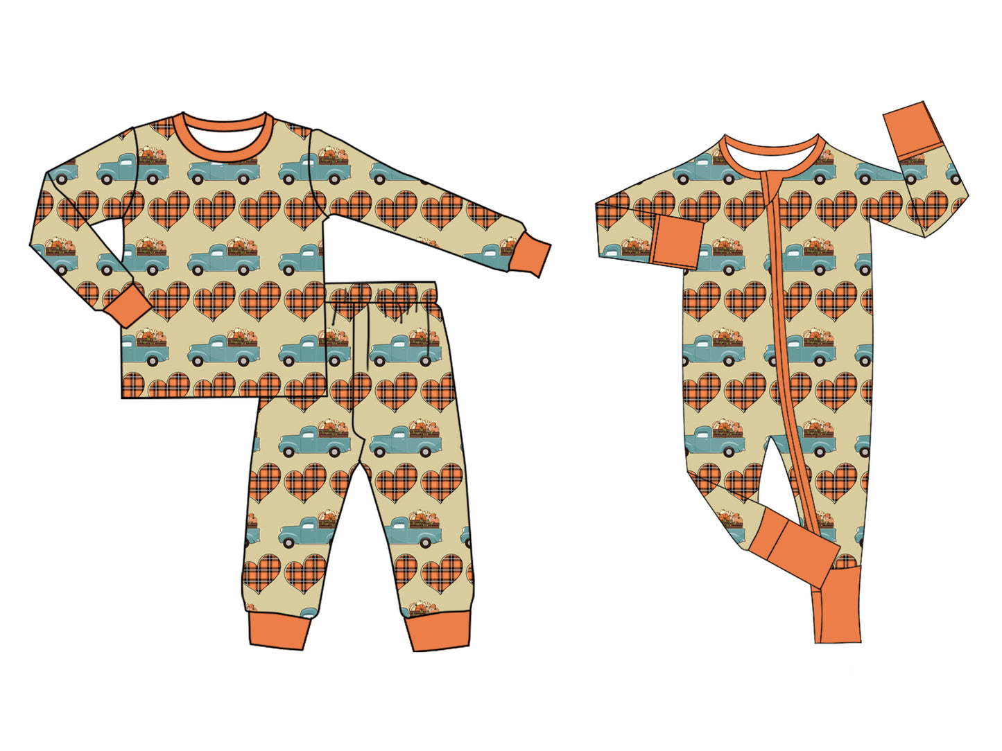 25.6.27 custom each style moq 5eta 4-6week Sibling Sisters pumpkin baby boy long sleeve pants sets and rompers match family design