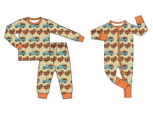 25.6.27 custom each style moq 5eta 4-6week Sibling Sisters pumpkin baby boy long sleeve pants sets and rompers match family design