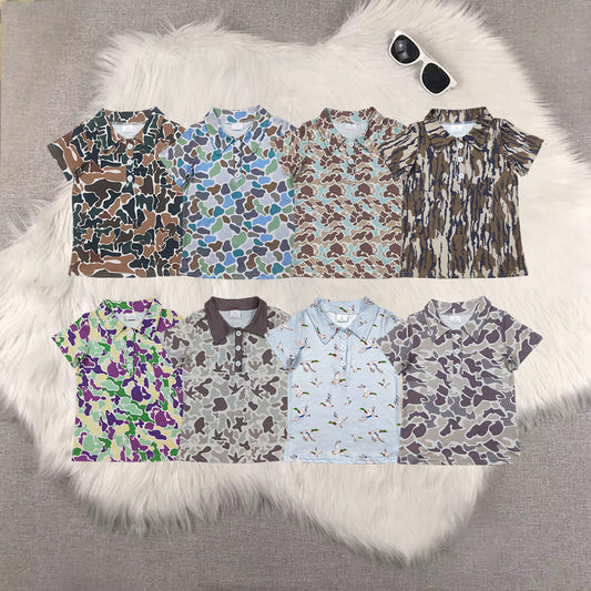 RTS NO MOQ Sibling baby boy clothes baby boys clothes camouflage Short Sleeve Tops