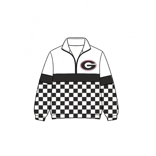 Custom moq 5 mix size milk silk summer teams Daddy and Me Black Long Sleeve Team Zipper Pullover Tops