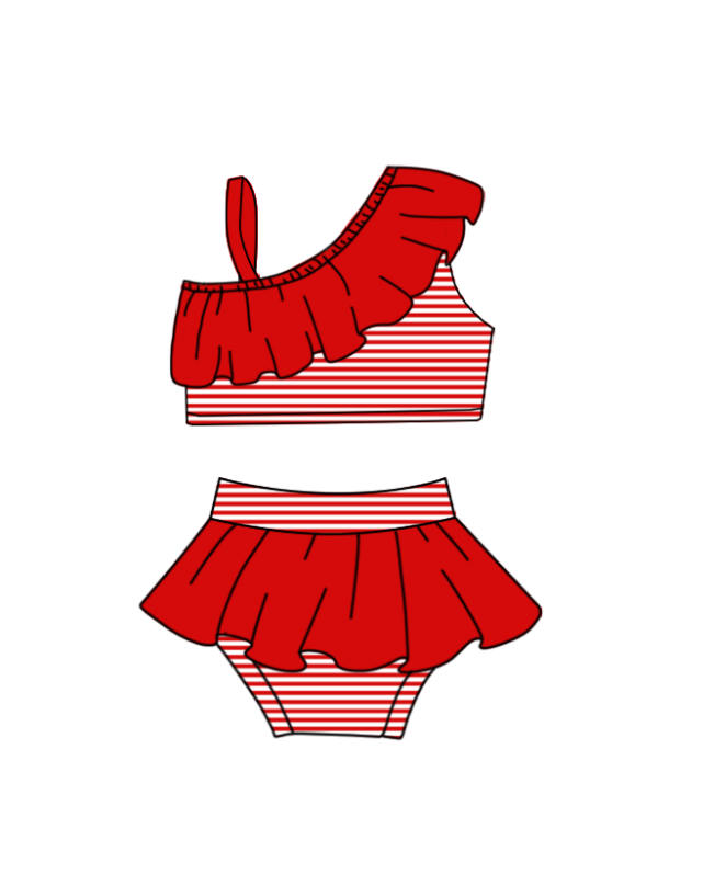 Custom moq 5 mix size milk silk summer teams baby girl boys Red clothes Two-Piece Swimsuit Set One Piece Swimsuits boy swim trunks