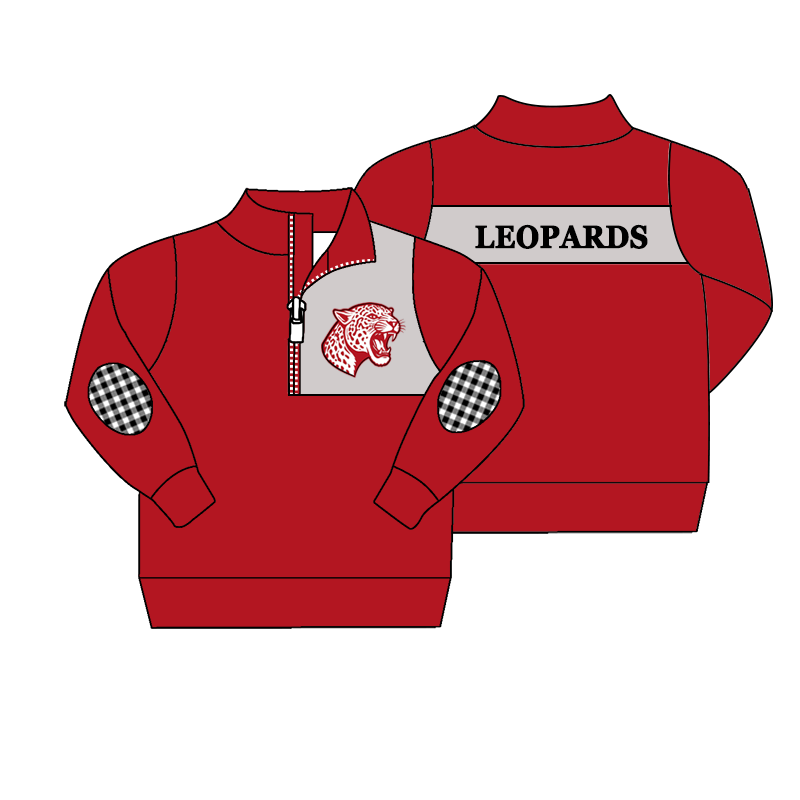 custom moq 5 mix size MSD070701 Baby Long Sleeve Zip Up Pullover Casual Team Top
