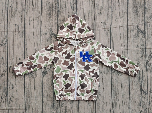 Custom moq 5 mix size milk silk baby boys clothes team summer camouflage zipper hooded long sleeve top-25.11.22
