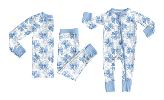 25.7.3 custom each style moq 5eta 4-6week Sibling Sisters bow blue baby boy long sleeve pants sets and rompers match family design