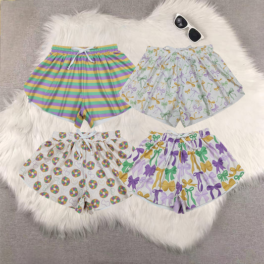 RTS NO MOQ Sibling adult clothes mardi gras yoga summer shorts