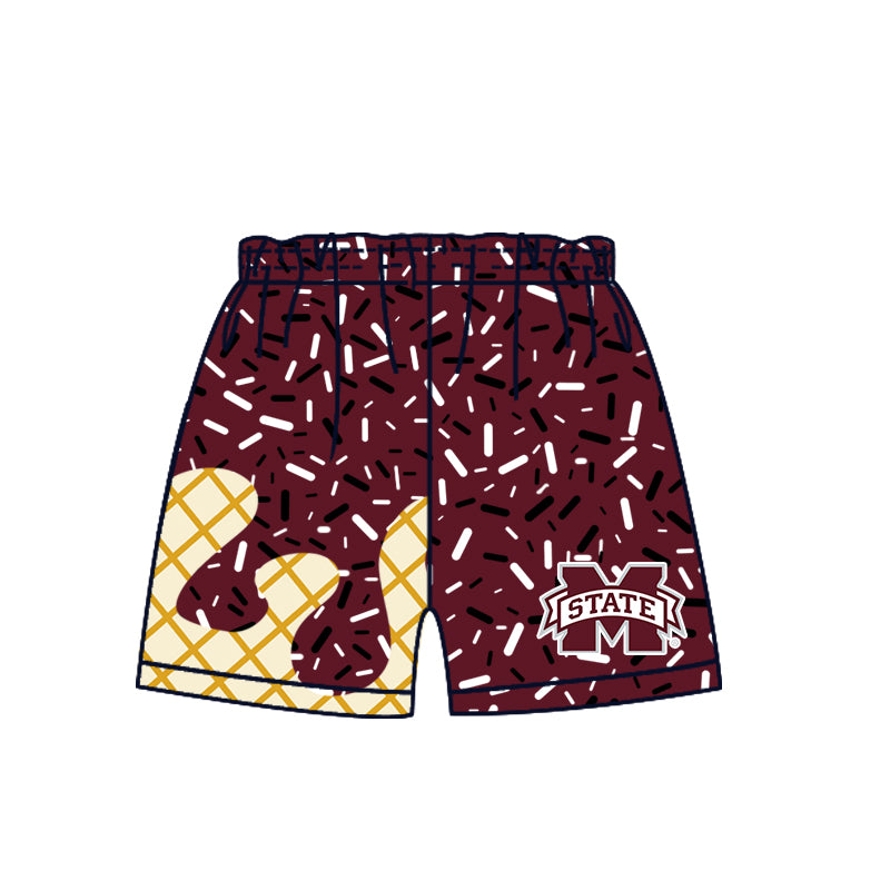 Custom summer teams baby girls clothes team brick red hooded long sleeve tops and short sleeve top and dress and pants and shorts-25.5.28