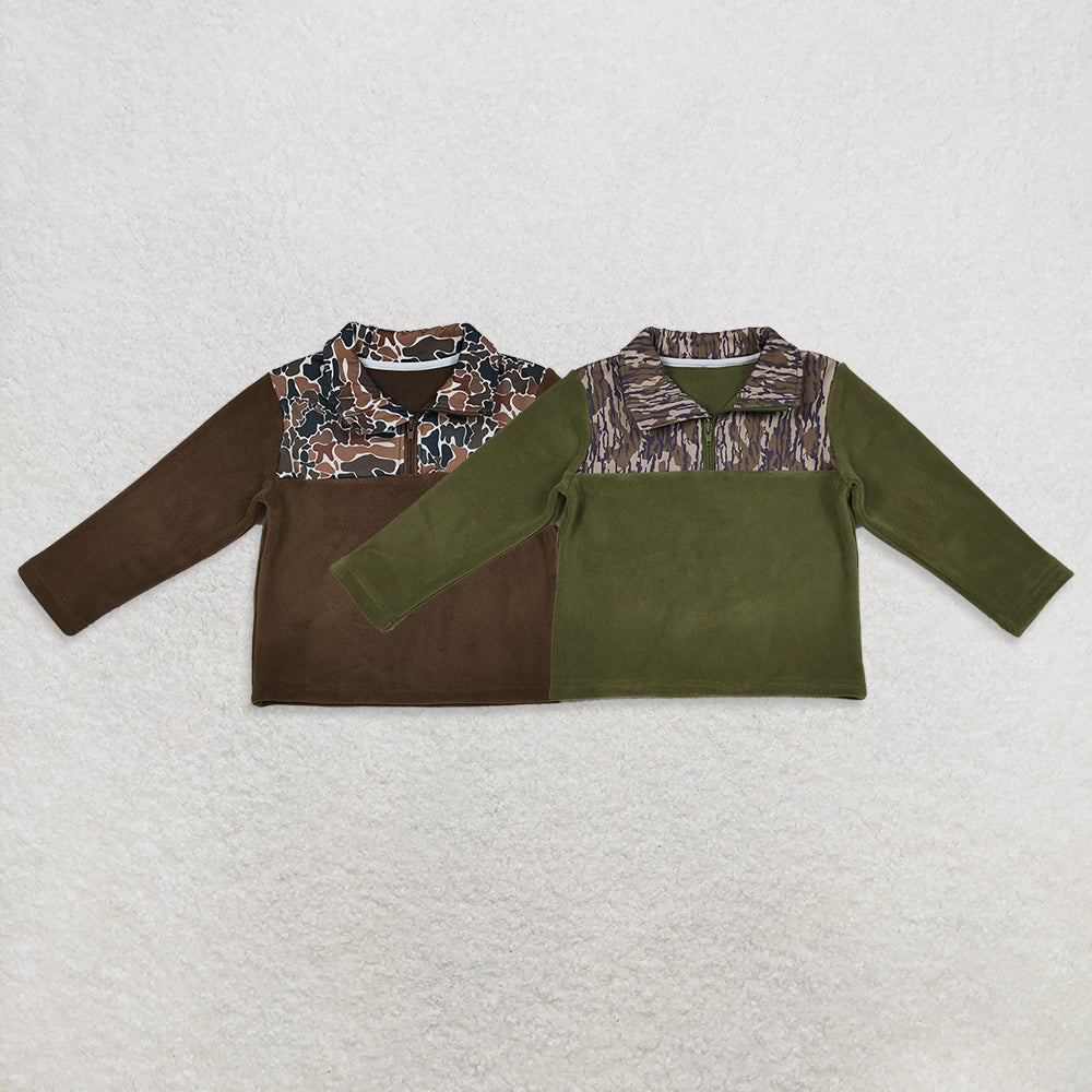 RTS NO MOQ Sibling Baby boy clothes plush zip-up long-sleeved topa fleece