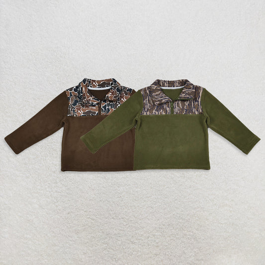 RTS NO MOQ Sibling Baby boy clothes plush zip-up long-sleeved topa fleece