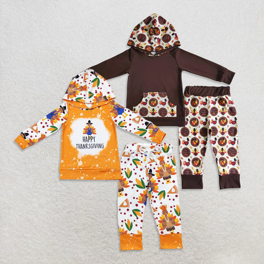 RTS Sibling baby boy clothes hooded long Sleeve pants sets