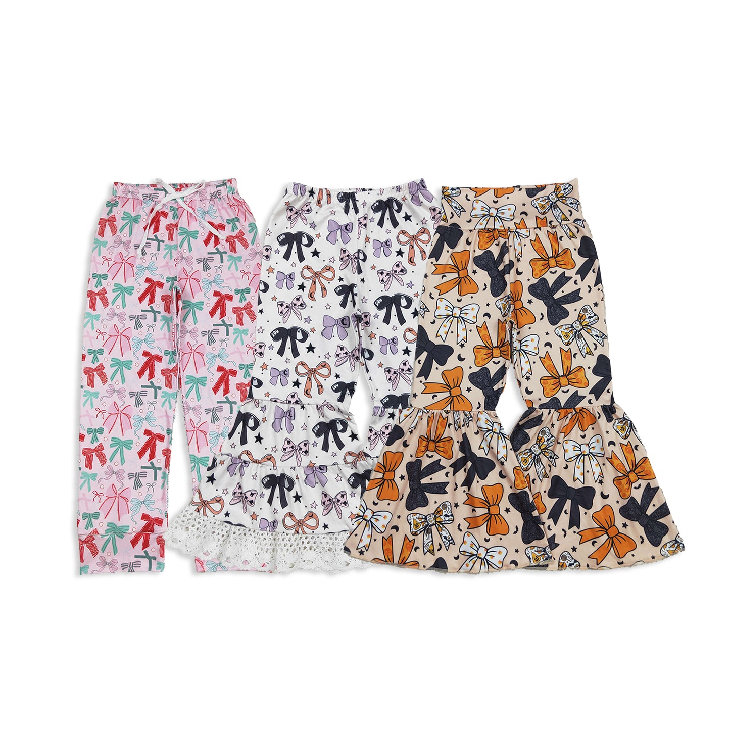RTS NO MOQ Sibling Baby girl clothes halloween pants and adult pants