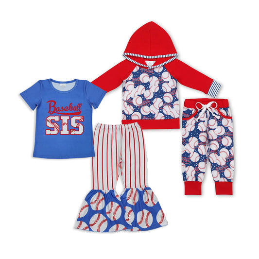 RTS NO MOQ Sibling Baby boy girl clothes baseball long-sleeved trousers suits