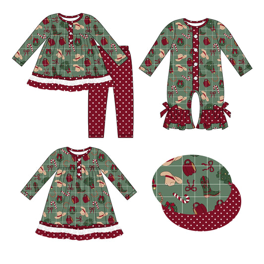 25.6.18 custom each style moq 5eta 4-6week Sibling Sisters Christmas baby girl long sleeve pants sets and dress and rompers match family design