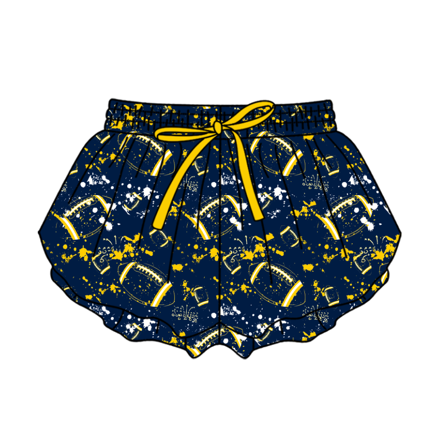 Custom moq 5 mix size milk silk summer teams Baby Girls Football  Yoga Active Ruffle Shorts Bottom for Kids