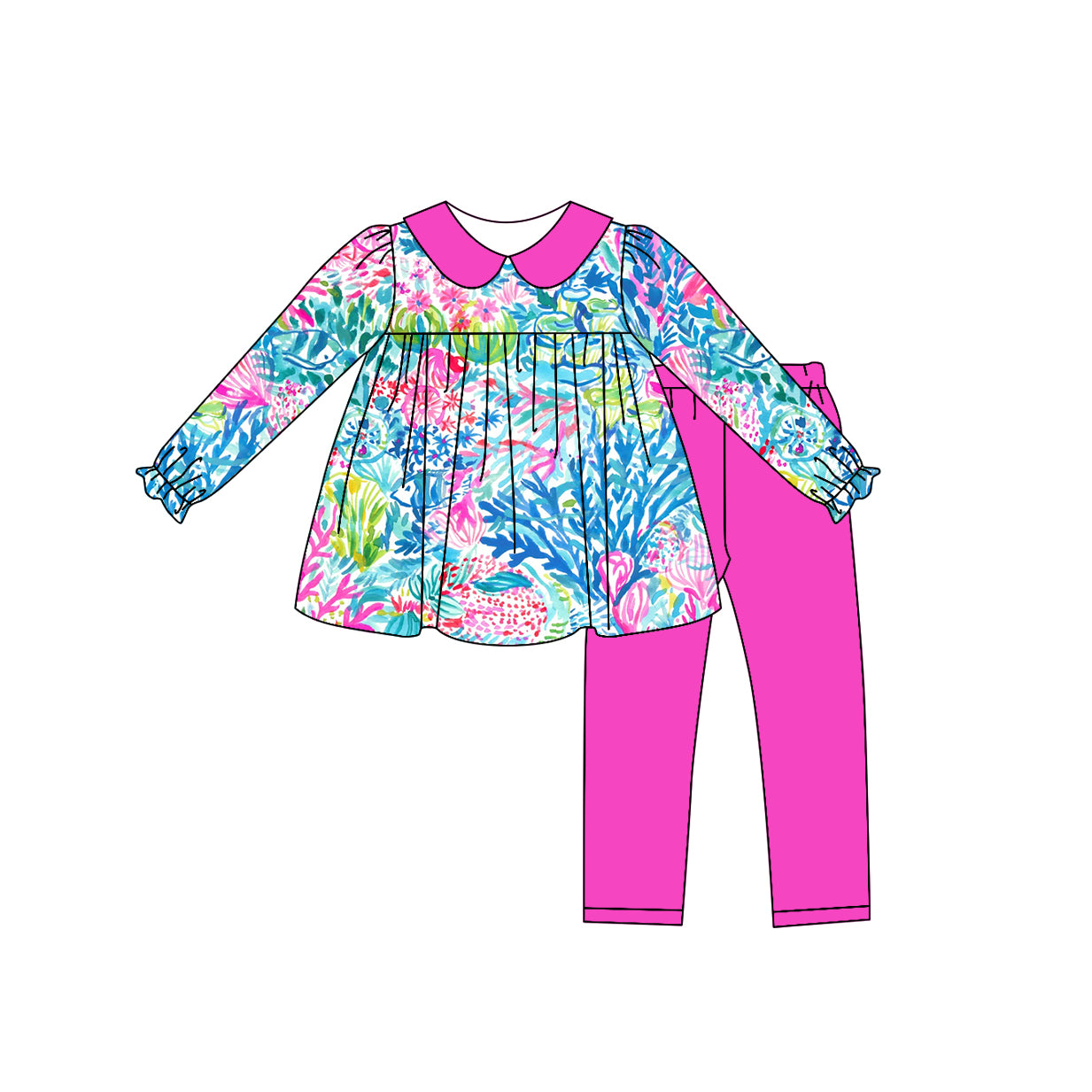 9.8 custom each style moq 5eta 4-6week baby girls clothes purple long sleeve pants sets