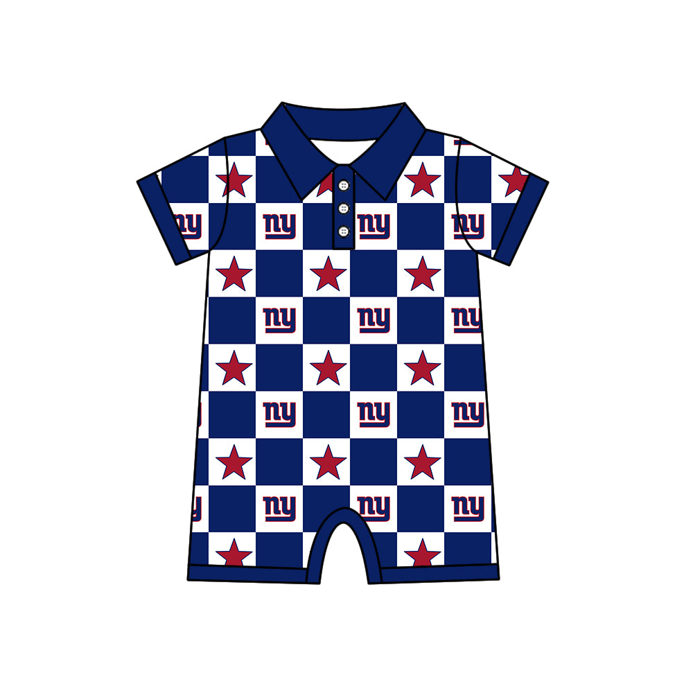 Custom moq 5 mix size milk silk summer teams Baby Girl Navy Blue Sleeveless Top Skirts Set Dress And Shorts Yoga Checked Outfit Boy's Checked Short-Sleeved Polo Shirt And Romper