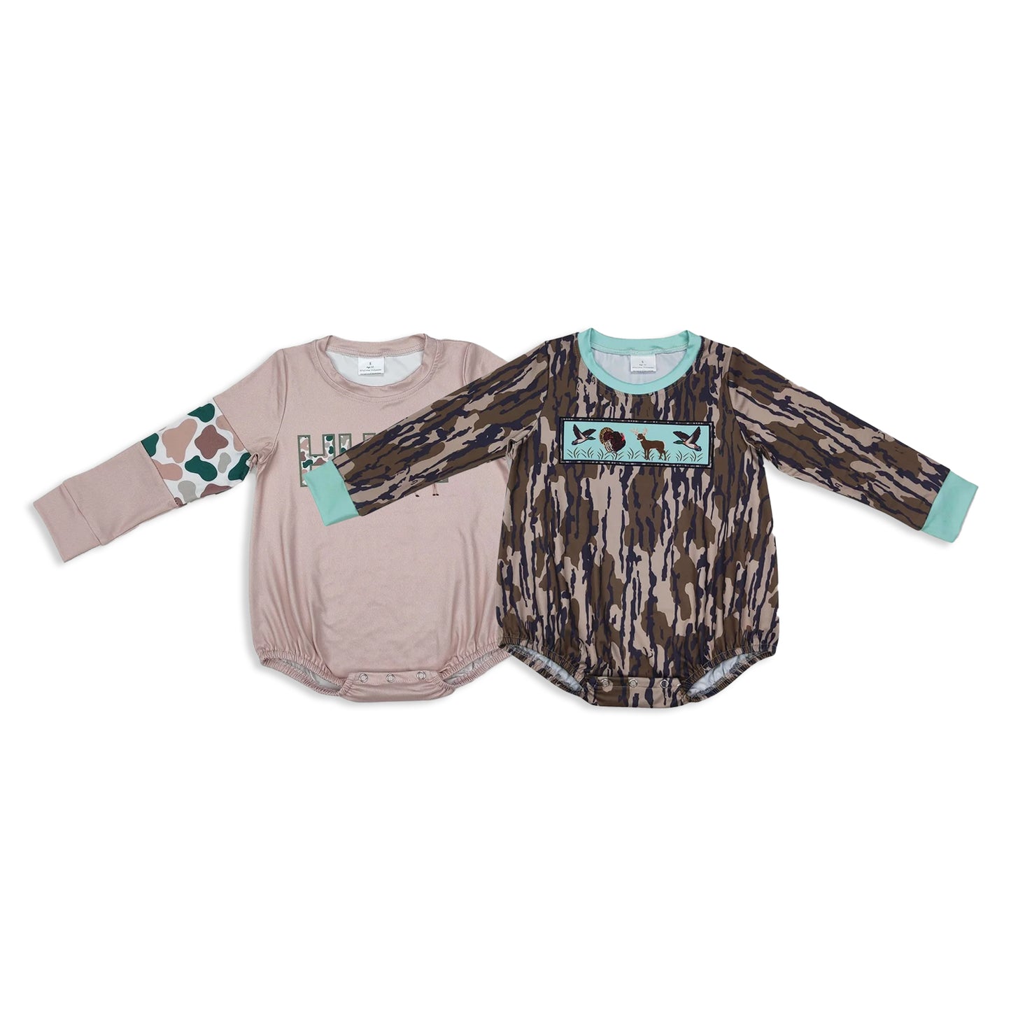 RTS NO MOQ Sibling Baby boy clothes duck camouflage long Sleeve Romper Mixed Sizes