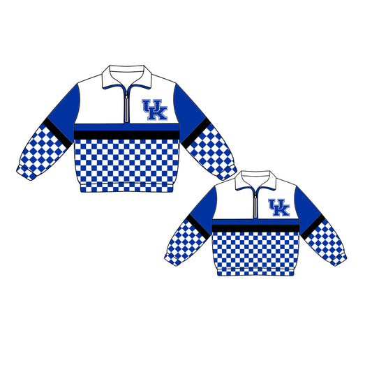 Custom moq 5 mix size milk silk summer teams Daddy and Me Blue Long Sleeve Team Pullover Tee Shirts