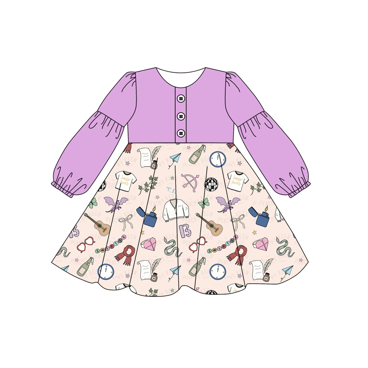 7.19 custom each style moq 5eta 4-6week Sibling Sister purple baby girls sets and dress and rompers match family design