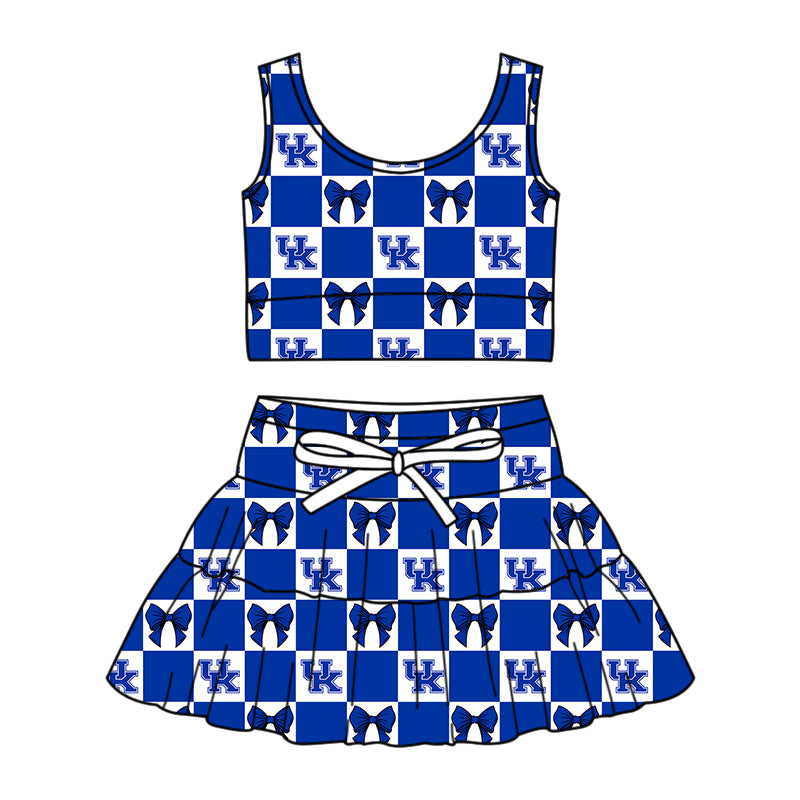 Custom moq 3 or 5 mix size milk silk summer teams baby girl clothes blue sleeveless skirts sets 3 and dresss and shorts-26.1.19