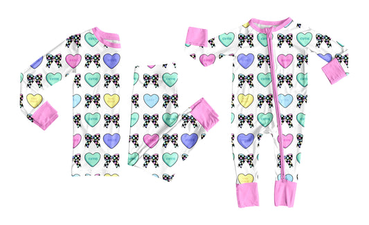 25.9.19 custom each style moq 8 eta 6-8week Sibling Sisters love bow baby girl clothes long sleeve pants sets and romper match family design