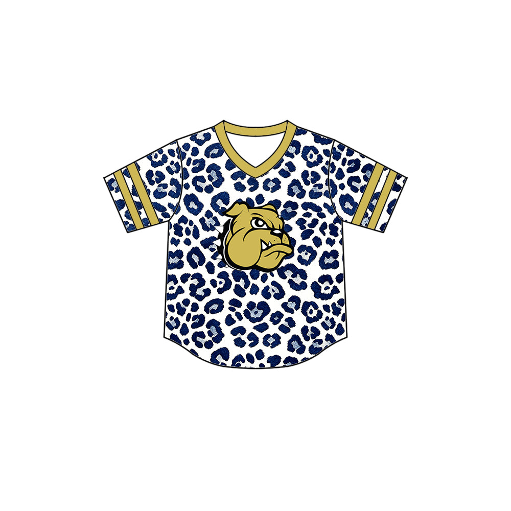 Custom moq 5 mix size summer teams Baby Boys Leopard Print Short Sleeve Romper Summer Outfit