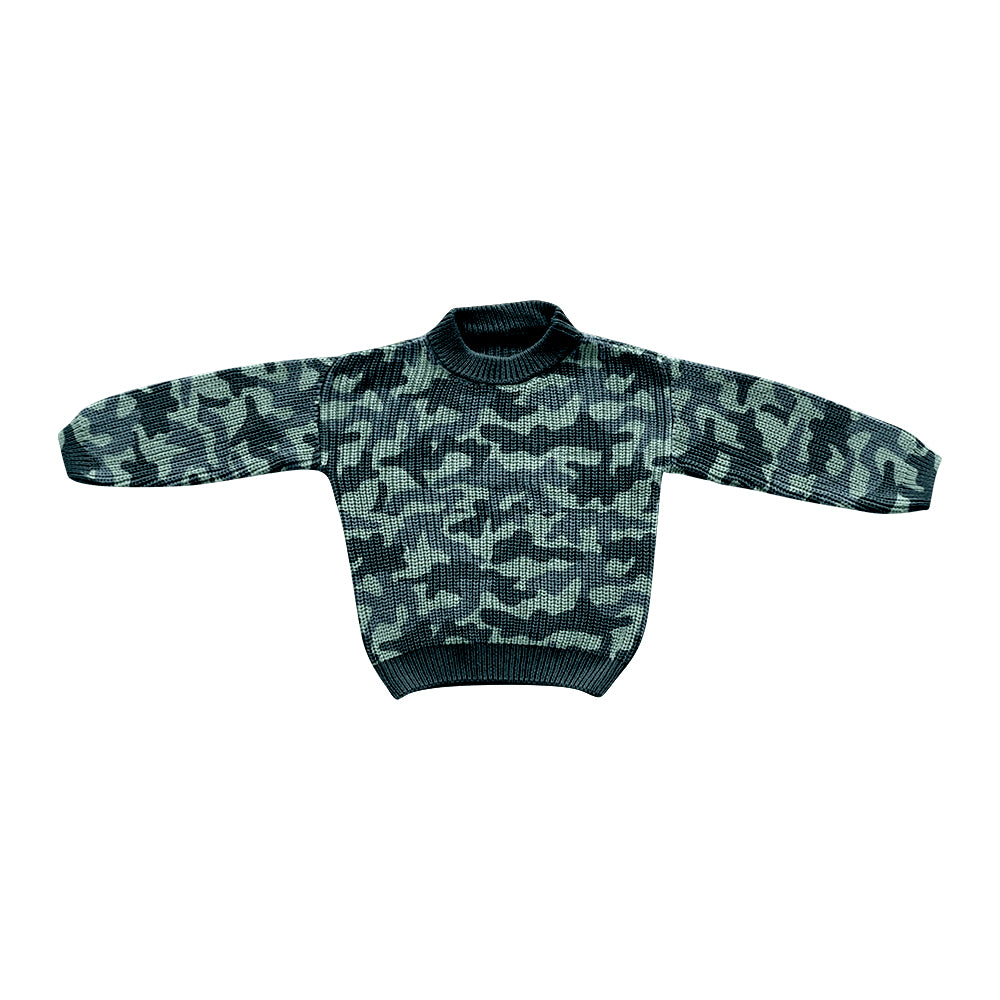7.12 custom each style moq 5eta 4-6week baby boys clothes Camouflage green Long Sleeve Sweater Cardigan