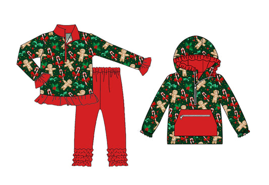 25.8.27 custom each style moq 5eta 4-6week Sibling Sisters Christmas baby boy long sleeve pants sets and top match family design