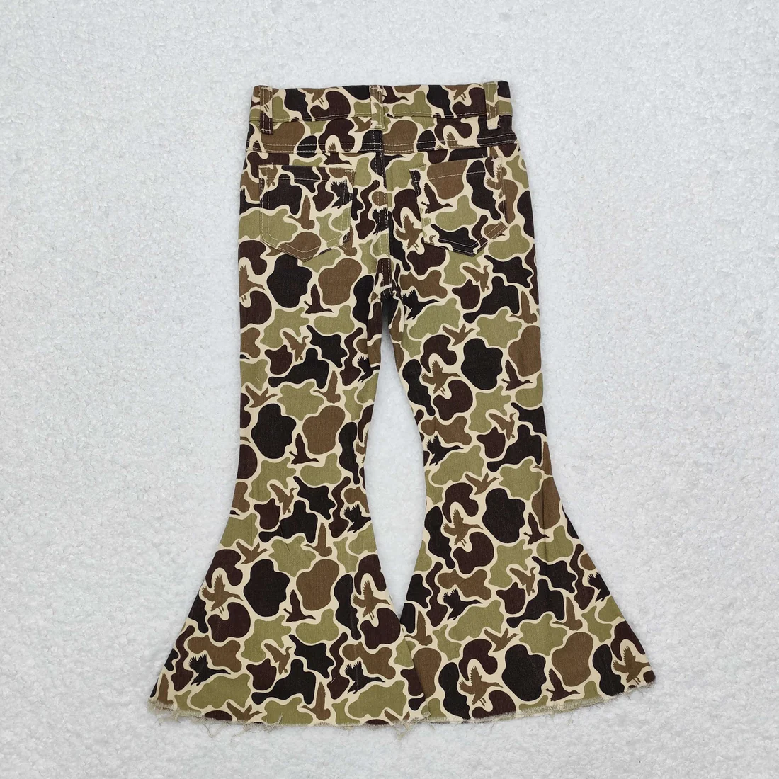RTS NO MOQ Sibling Baby Girls boy Clothes summer camouflage Jeans: Flared & Ripped