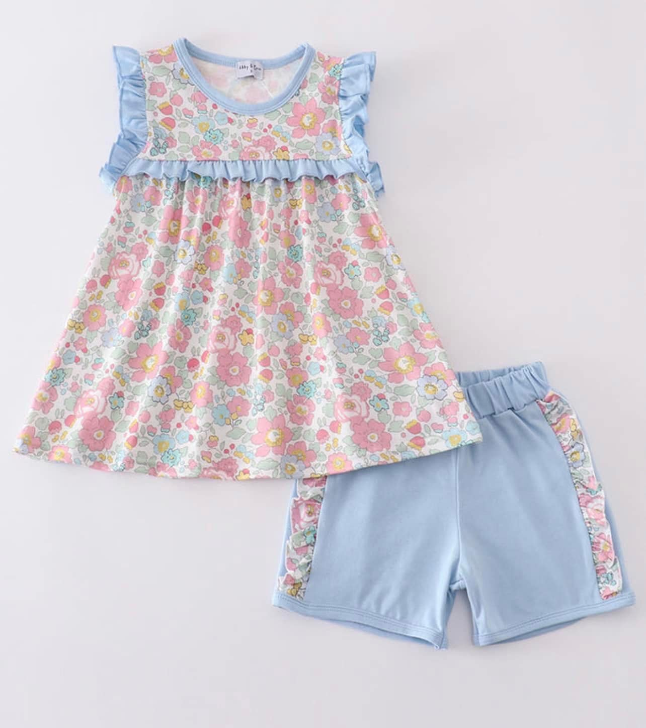 Custom moq 3 eta 7/8week moq 5 eta /4/5week baby girl clothes flying Sleeve briefs Shorts Set dress