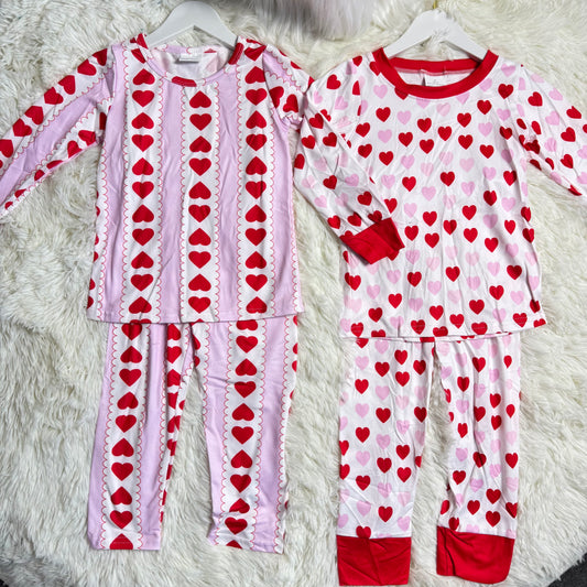 RTS NO MOQ Sibling Baby girls Clothes Valentine long-sleeved pants sets