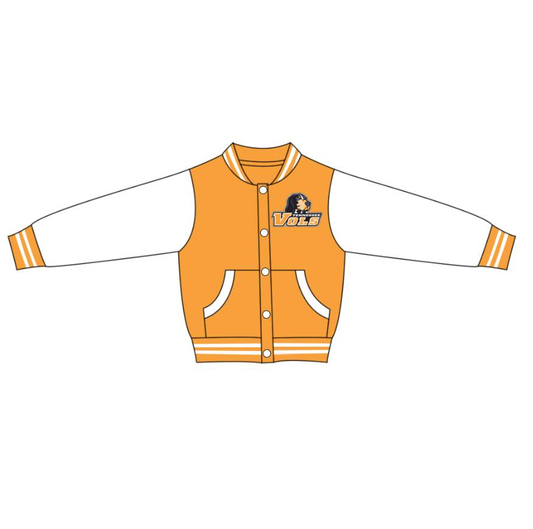 Custom moq 5 mix size milk silk summer teams baby boy clothes orange long sleeve jacket-25.9.4