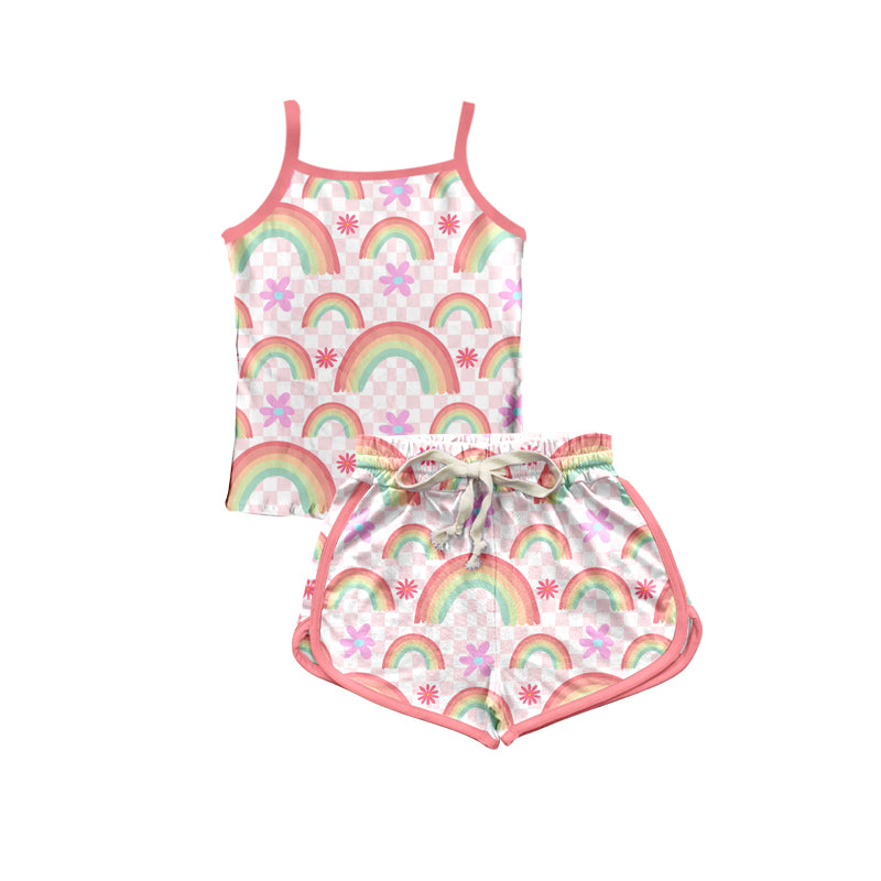 Rainbow summer short-sleeved shorts suit customization moq  3
