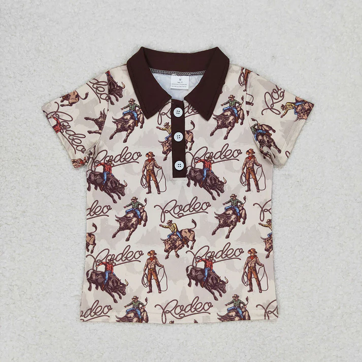 RTS NO MOQ Sibling Baby kid clothes pullover cow head button short sleeve tops